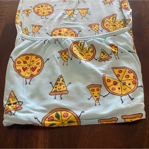 Little Sleepies Blue Pizza Print Kids Pajamas - Picture 4 of 6
